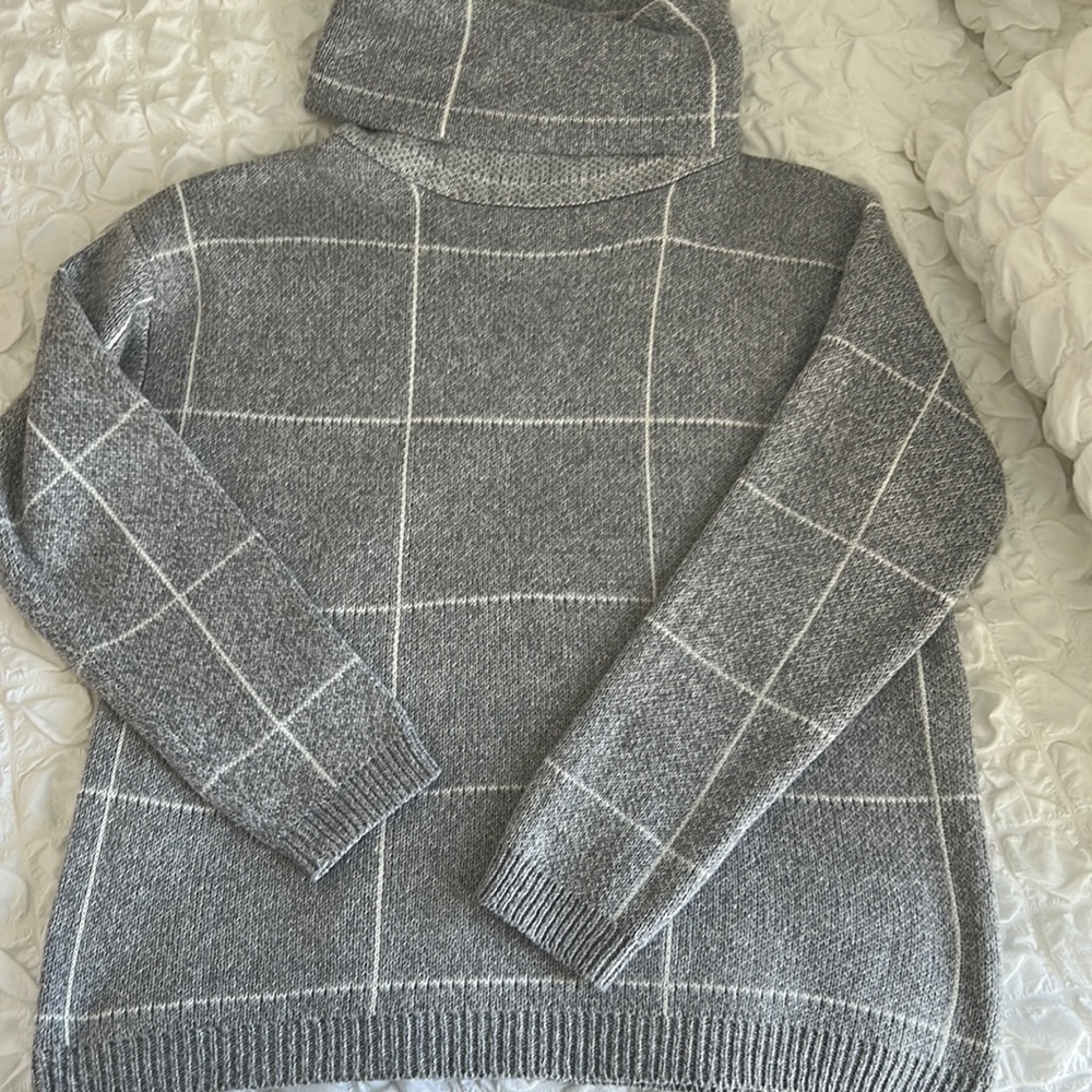 Shein gray white cowl neck sweater